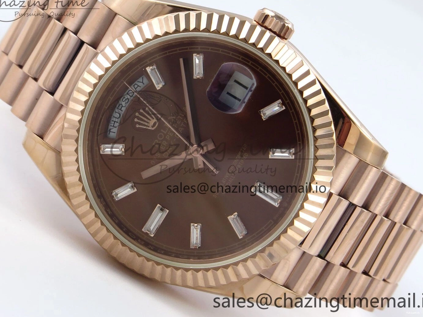 40 Date KF 1:1 (Gain Bracelet Brown Day on VR3255 228235 Edition Dial Weight) Crystal President RG Best 0107